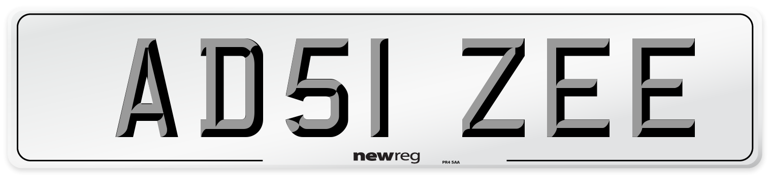 AD51 ZEE Number Plate from New Reg